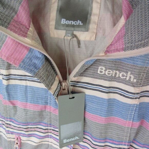 Bench. BBQ Stripe Active Jacket Womens XS Colorful Hidden Hood Outdoors Light - Picture 12 of 16